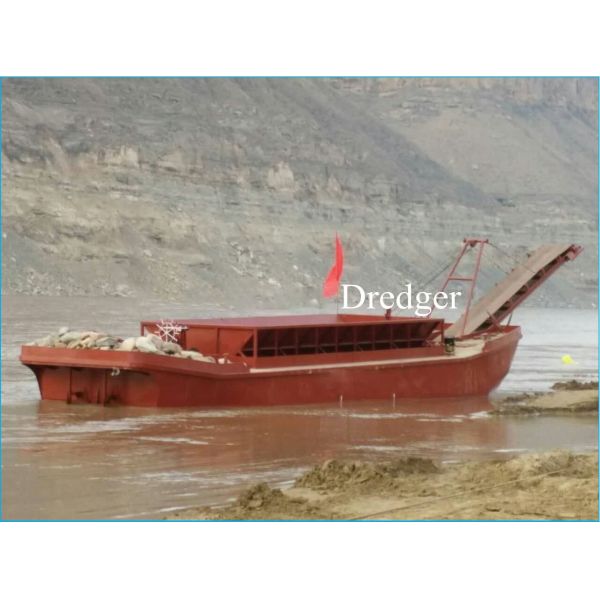 Diesel Engine Self-Unloading Sand Transport Barge for Land Reclamation with 10 Inch Draught
