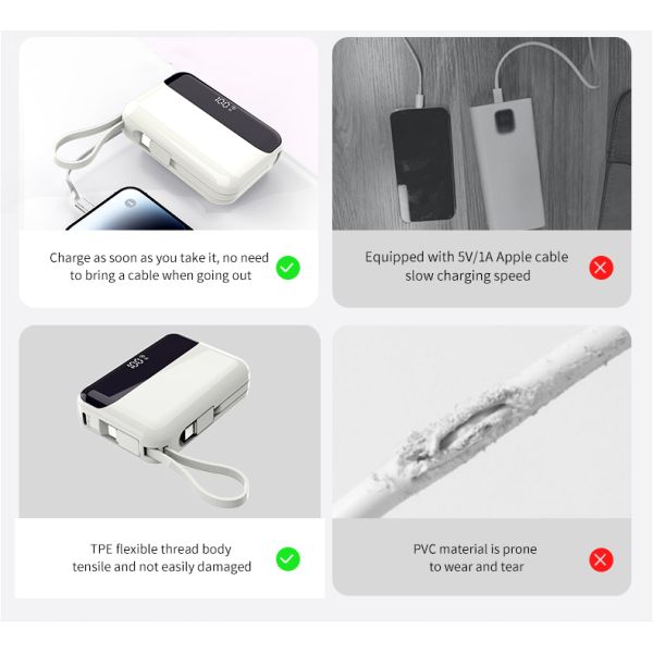 10000mAh 22.5W 3 In 1 Power Bank Li Polymer Battery For Mini PCs And Mobile Device