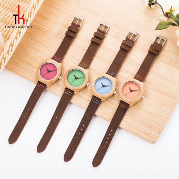 Wholesale cheap watch Circle wooden case Japan miyota quartz movement oem custom logo wood watch