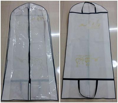 Non Woven Handle Long Hanging Clothes Garment Bags Collapsible Silk Screen Printing