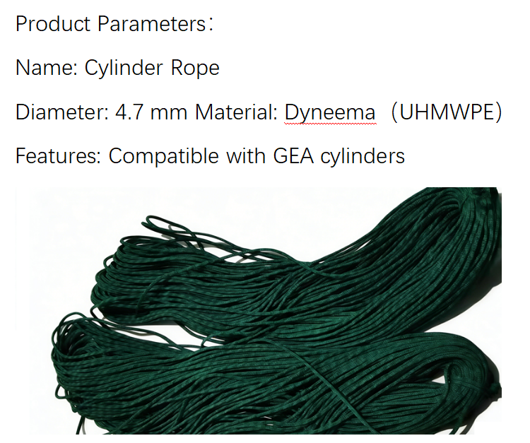 Milking Parlor Cylinder Rope for Automatic Cup Remover Systems Ensuring Operation