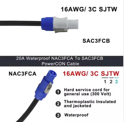 15A 250V Flame-Retardant PowerCON-Compatible Industrial Power Supply