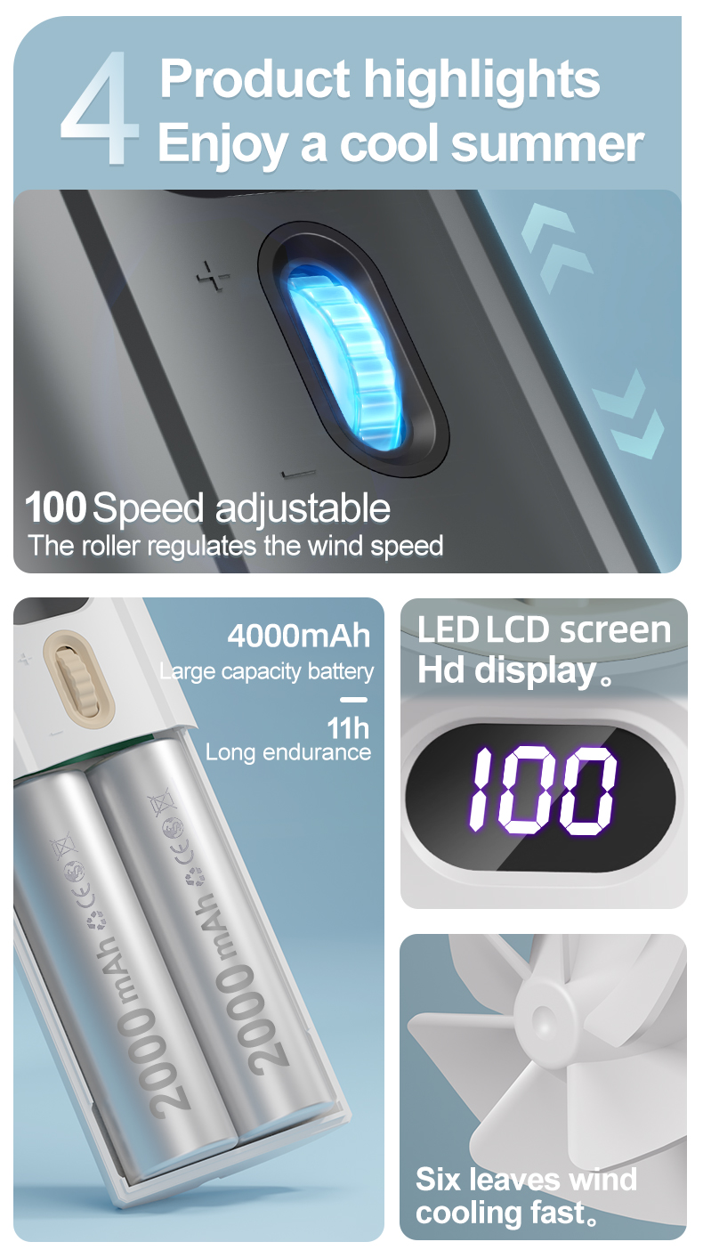 2024 New Arrival Outdoor USB Mini Rechargeable Wireless Portable Semiconductor Refrigeration High Speed Air Cooling Fan