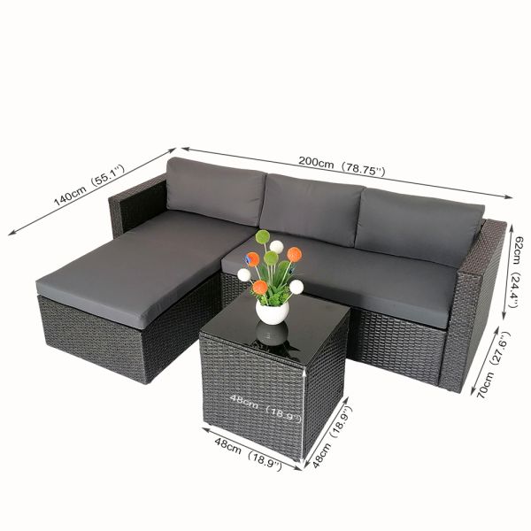 Factory Hot Sale High Quality Good Price PE Wicker Sofa Set Indoor Outdoor Rattan Wicker Garden Furniture