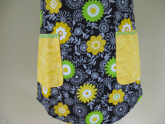 Ladies Apron, Kitchen Apron, Full Cooking Apron, Yellow Apron, Apron With Pockets, Gift For Women, Adult Apron, Gift Und