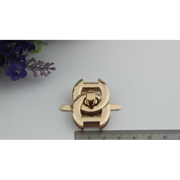 High end design brand metal light gold color bag twist turn locks