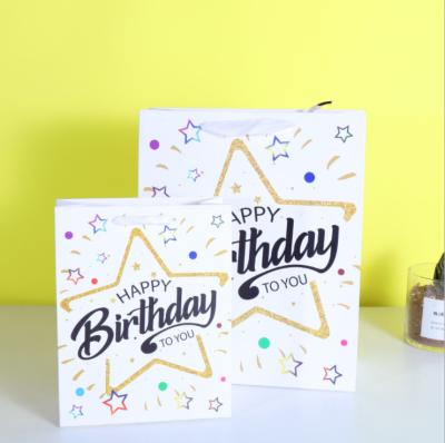 Fashion Exquisite Ivory Board Screen Printing Luxury Paper Gift Bag Shopping Boutique recyclable
