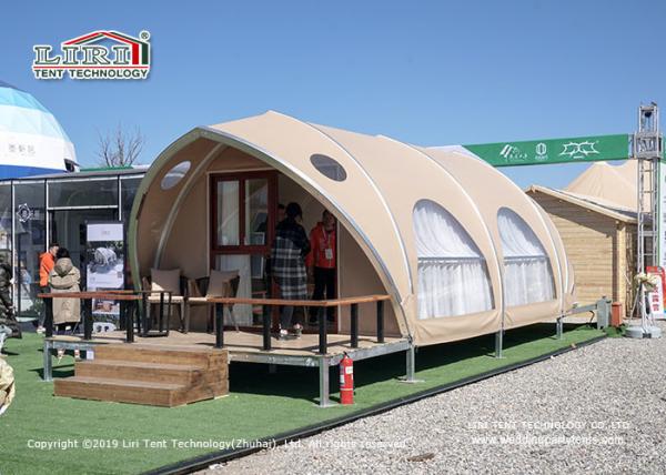 Barracas luxuosas de Glamping do quadro comprimido da liga de alumínio 15 anos de esperança de vida