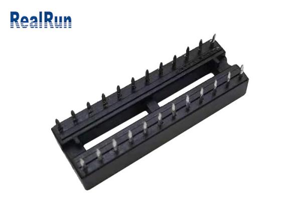 Furos quadrados PBT UL94V-0 do encabeçamento do conector 24P do soquete de 1000VAC 2.54mm IC