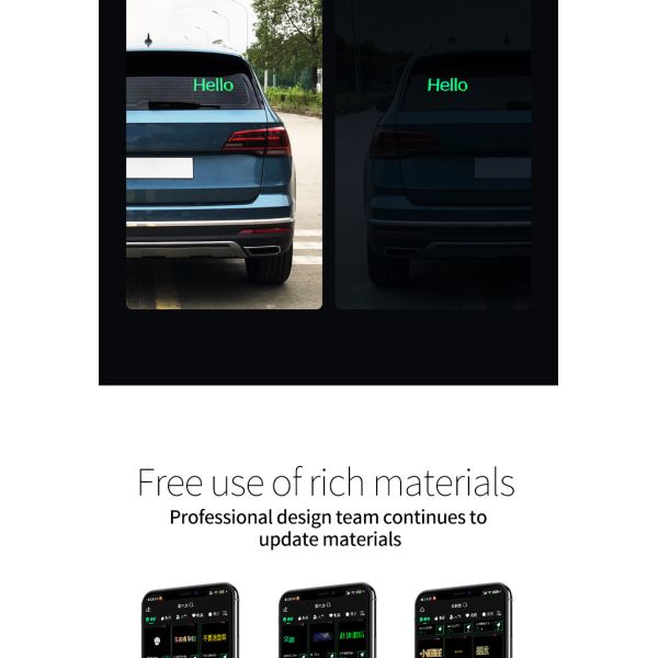 10 Inches Flexible Car LED Display Real Time Custom Animations And Messages