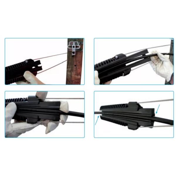 FTTH ADSS Aerial Cable Suspension Clamps , Stainless Fiber Cable Tension Clamp