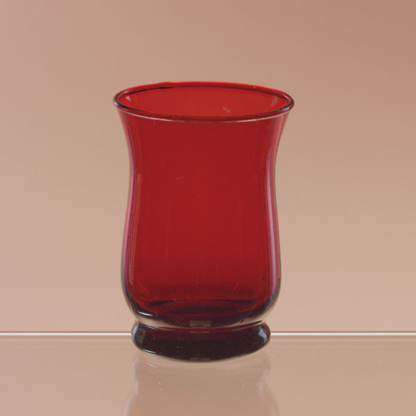 Red Glass Hurrcane Candle Holders