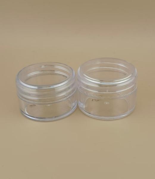 Pot à crème en plastique transparent et petit, certifié, avec couvercle à vis, pour les besoins de soins de la peau