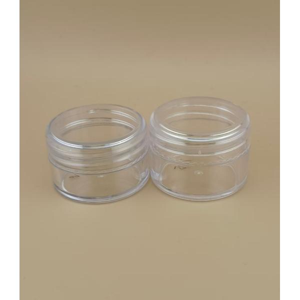 Jarrón de crema de plástico pequeño y transparente certificado con tapa de tornillo para necesidades de cuidado de la piel