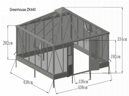 luxury hobby clear glass greenhouse,greenhouse kits with PC , heavy duty aluminum frame 14x14ft
