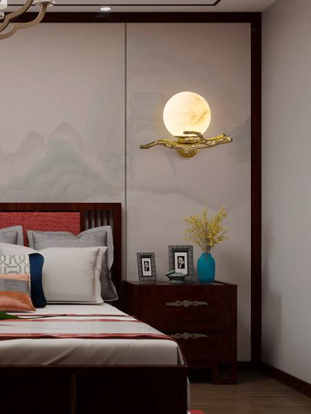 Indoor Bedroom Wall Lamp With Modern Pure Copper LED Lighting 300mm*200mm