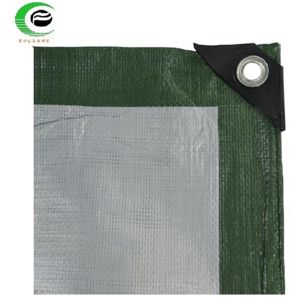 Outdoor Covering Tarpaulin Medium Duty Green / Silver 140gsm