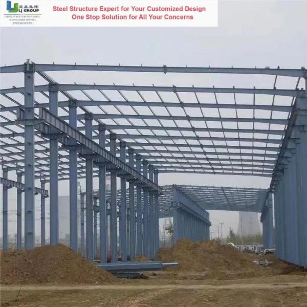 Hot DIP Galvanized Light Weight Logistic Workshop Warehouse Pre-Engineering Prefabricated Steel Structure Frame With Brace