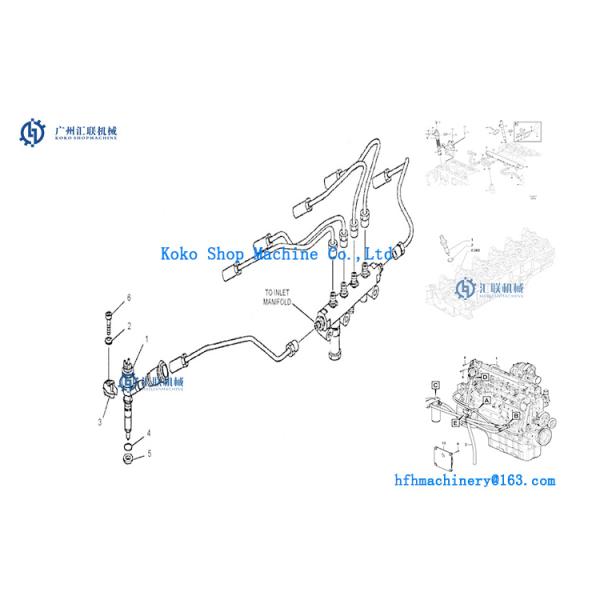 Komatsu 6754-72-1220 6D107 Excavator Engine Injector Common Rail Limiting Valve 1110010028
