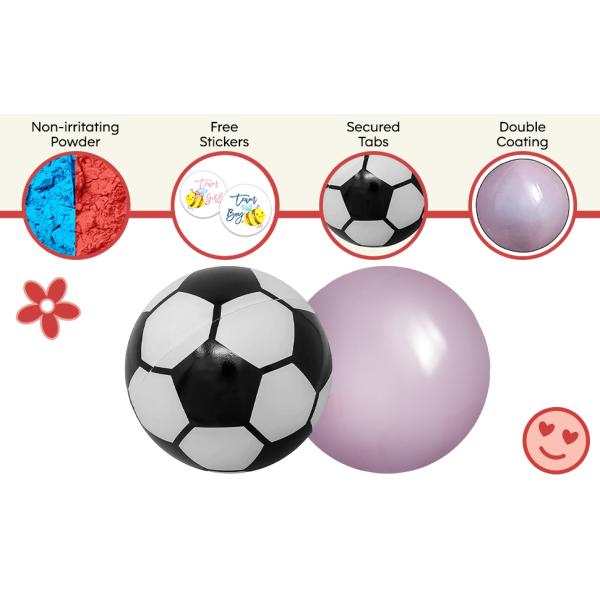 Gender Reveal Props Confetti Powder Filler 14*14*14cm Football for Baby Celebrations