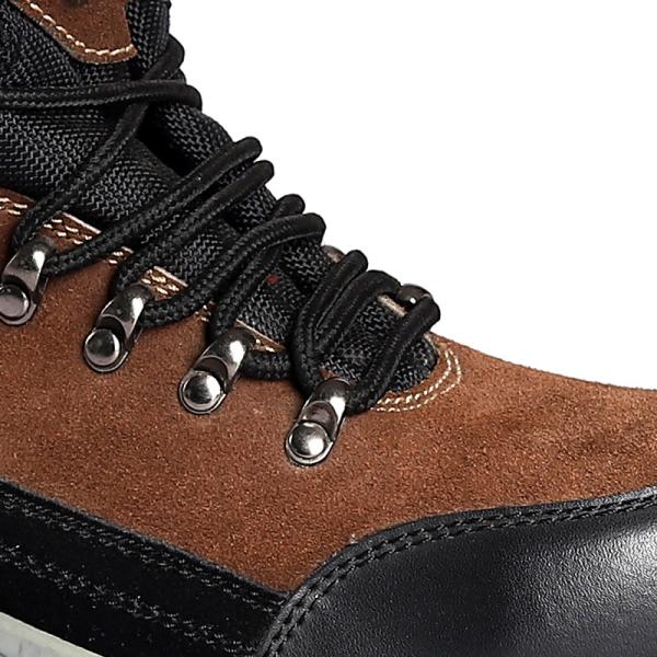 Men'S Frosted Cowhide Steel Toe Steel Sole Heavy Industrial Safety Shoes Anti Smash