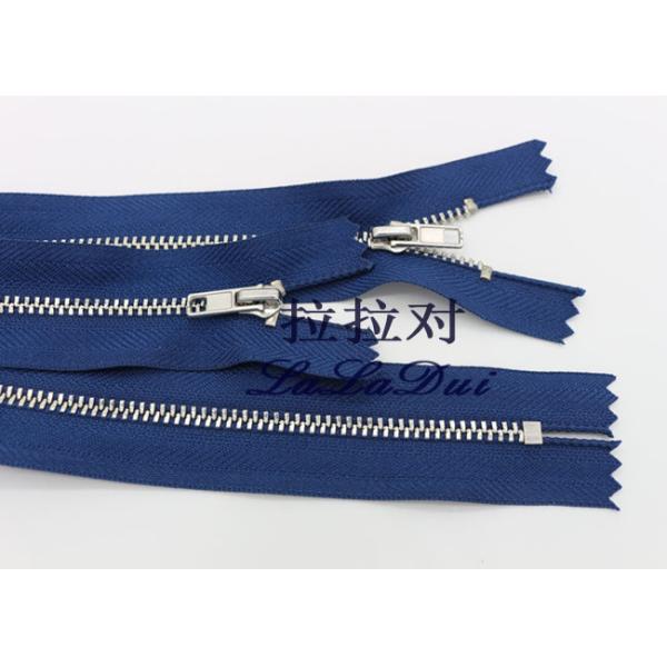 Ykk Teeth Purse Heavy Duty Brass Zippers , Silver Galvanic Color 25cm Open Ended Zips