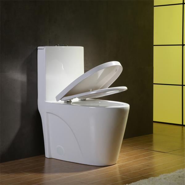Fully Glazed Trapway Elongated CUPC Toilet For Small Space Slow Down Seat Cover