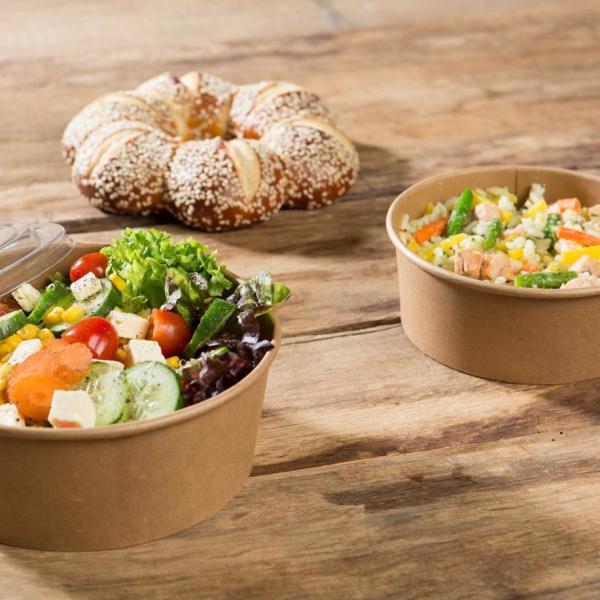 1500ml Disposable Salad Containers Hot Salad Paper Bowl Customization