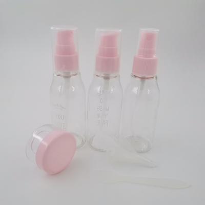 Recycled Cosmetic 60ml Mini Travel Bottle Set Non Spill With Sprayer