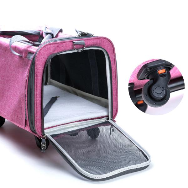 4 Wheel Pet Trolleys Easy Walk Folding Carriage Pet Stroller For Small Dogs Cats