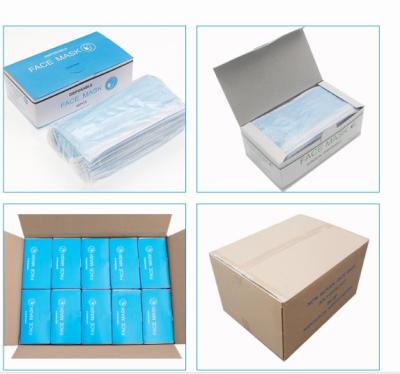 Blue Disposable Medical Face Masks , Procedure 3 Ply Earloop Disposable Hospital Masks