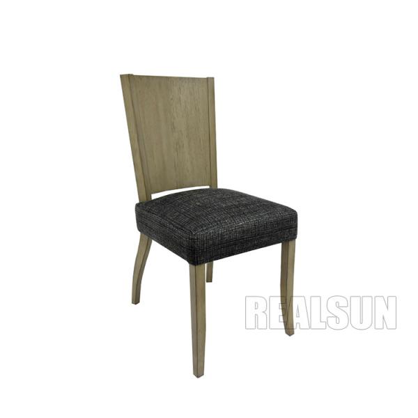 Custom Solid Wood Hotel Bedroom Furniture Dining Room Chairs Grey Linen Fabric