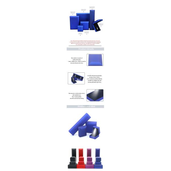 Custom Logo Blue LED Jewelry Box for Necklace Bracelet and Earrings