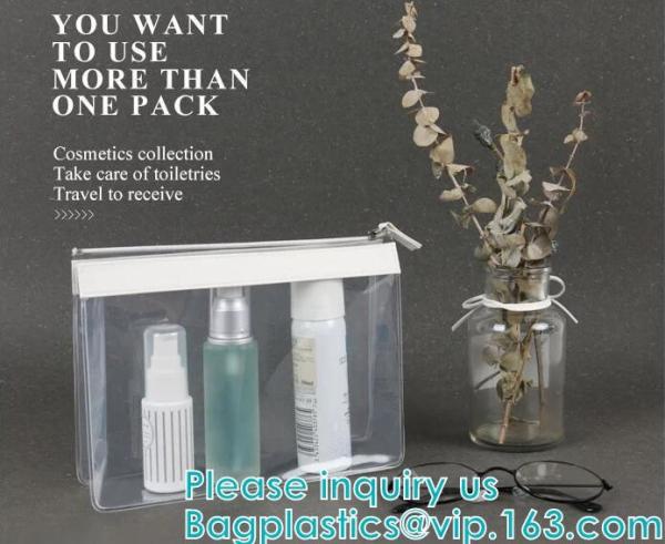 ZIPPERED BAGS, makeup cosmetic bag, travel BAG, Cosmetic Swimwear Sand beach Clear Cylinder PVC Bag For Women Makeup Tr