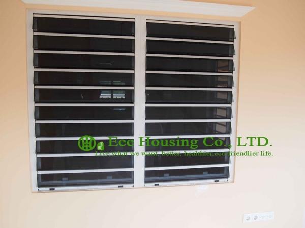 Aluminum Safe Glass Louvered windows with tinted glass, hurricane-proof Louvered windows