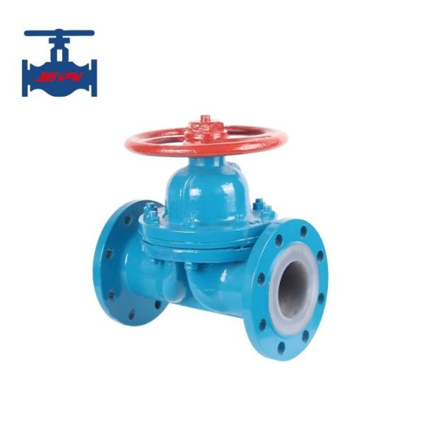 GB Standard Carbon Steel Rubber Fluorine Lined Flange End Diaphragm Valve
