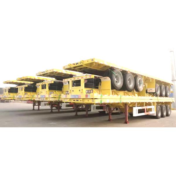 40 Ton Max Payload Tri-axle Flatbed Container Semi Trailer for Truck