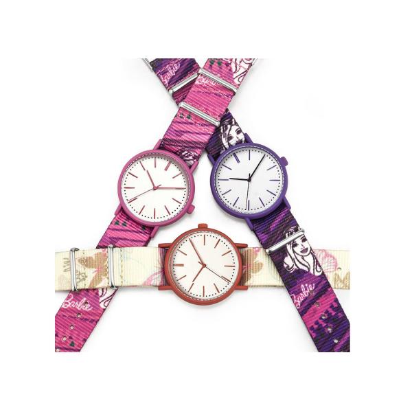 3ATM Waterproof Nylon Band Watches Candy Color Print For Girl And Lady