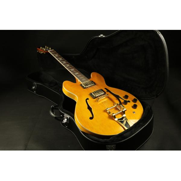 High Quality amber hollow body jazz 335 bigsby bridge electric guitar Guitar