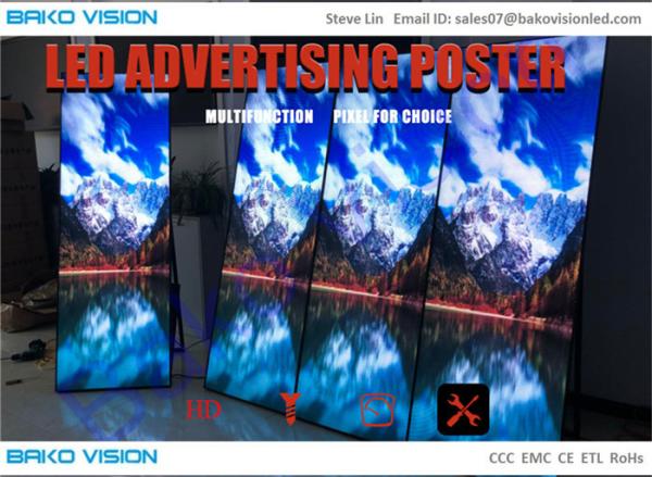 2.5mm Pixel Pitch LED Poster Display Sign Media Tool Digital Signage 1G1R1B