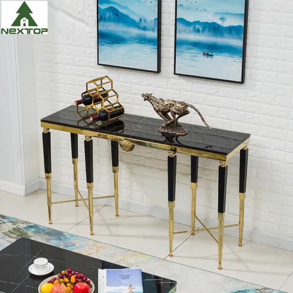 Tabela decorativa de mármore de aço inoxidável da entrada do console do ouro moderno da mobília do hotel de luxo