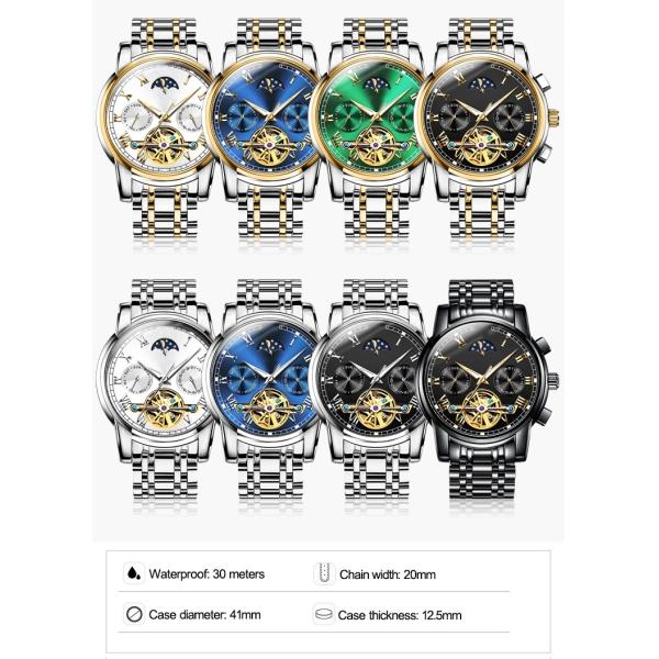 10ATM  Chronograph Men'S Watches 1.6 Inch Luminous Quartz Watch Mineral Glass