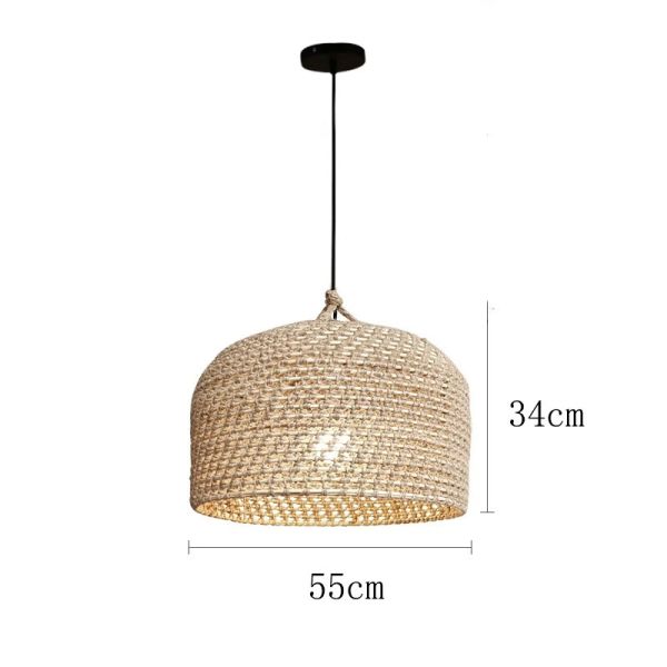rustic hanging lamp Dining Room Kitchen Wabi sabi Jute Rope Pendant Lights(WH-WP-105)