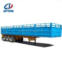 Tri-angle 50tons drop side wall bulk cargo transporting sidewall semi trailer truck