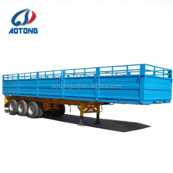 Tri-angle 50tons drop side wall bulk cargo transporting sidewall semi trailer truck