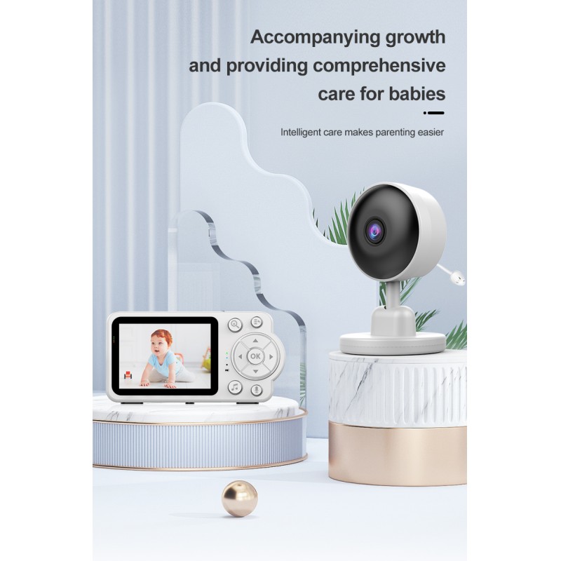 Smart Baby Pet Monitor With Camera and Audio 480P 2.8 Inch Screen 4X Zoom Sleep Surveillance IR Night Vision Two-Way Audio Cam