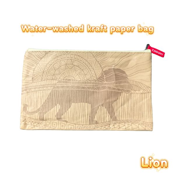 Light Khaki Washable Kraft Paper Bag Lion Custom Color  Small Kraft Bags