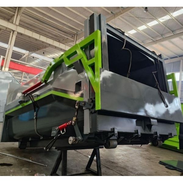 Movable 18m3 Rubbis Auger Marine Solid Hydraulic  Refuse Trash Waste Garbage Compactor