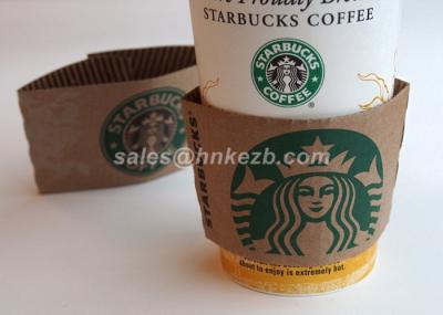 80mm Logo Print Kraft Paper Coffee Cup Sleeve ,  Ripple Coffee Cup Heat Sleeve