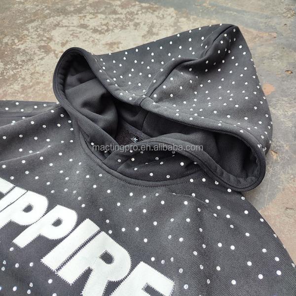 Custom Acid Wash 2 Piece Jogger Tracksuit Jogging Suits For Men DTG Printing Stacked Design